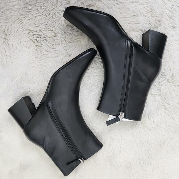 NEW Everlane The Day Sleek Black Leather Ankle Boots - Picture 13 of 15
